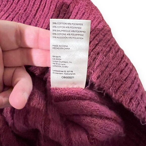 NWT Free People Big City Turtleneck Sweater Mulberry Size L Oversized Fuzzy $168 - Picture 12 of 12